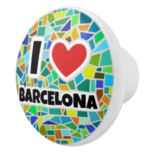 I Liebe Barcelona Keramikknauf