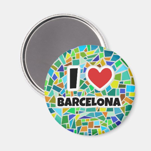 I Liebe Barcelona Magnet (Vorderseite/Rückseite)