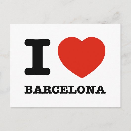 I Liebe Barcelona Postkarte (Vorderseite)