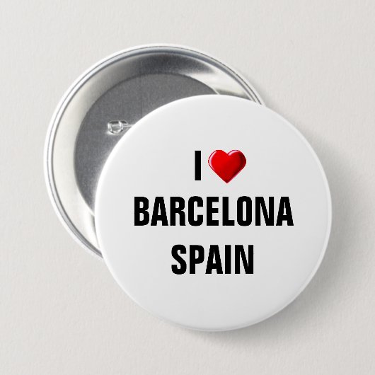 I LIEBE BARCELONA, SPANIEN BUTTON (Vorne & Hinten)