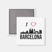 I Liebe Barcelona Spanien Magnet (Vorderseite/Rückseite)