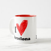 I Liebe Barcelona Zwei-Tonen-Kaffee-Tasse Zweifarbige Tasse (Vorderseite Links)