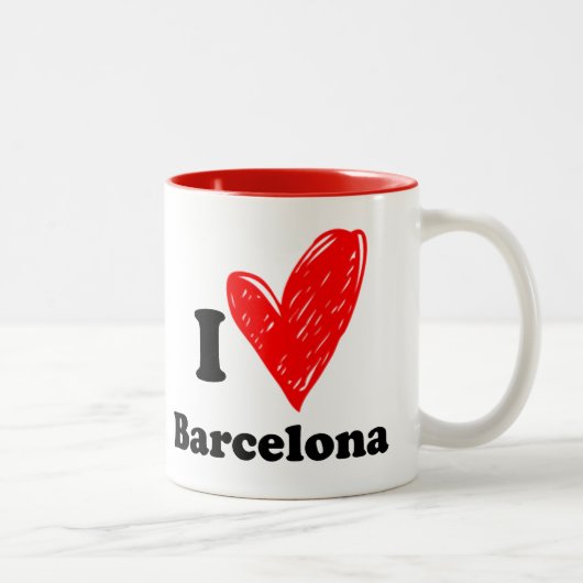 I Liebe Barcelona Zwei-Tonen-Kaffee-Tasse Zweifarbige Tasse (Rechts)