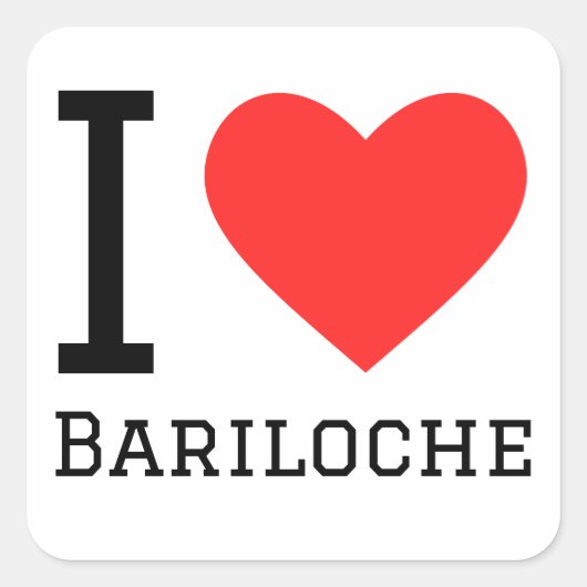 I Liebe Bariloche Quadratischer Aufkleber (Vorderseite)