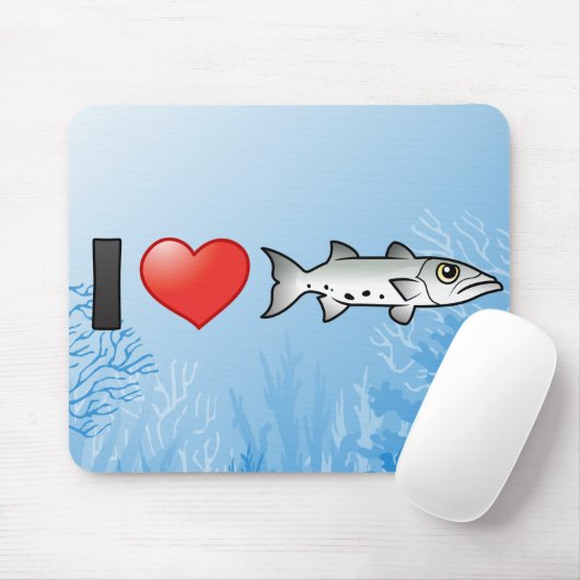 I Liebe Barracuda Mousepad (Mit Mouse)