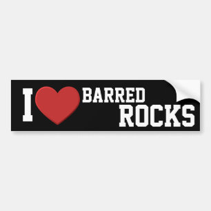 I Liebe Barred Rocks Autoaufkleber