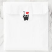 I Liebe Bart Runder Aufkleber (Tasche)