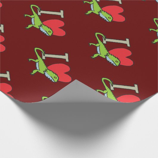 I Liebe Bartdrachen Geschenkpapier (Ecke)