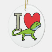 I Liebe Bartdrachen Keramik Ornament (Links)