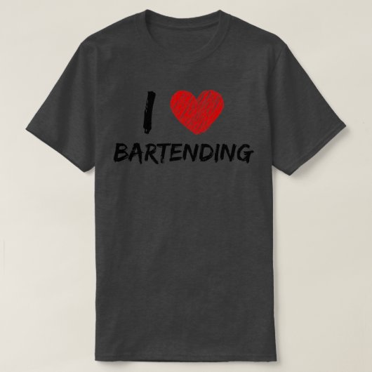 I Liebe Bartending T-Shirt (Design vorne)