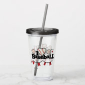 I Liebe Baseball Acrylic Tumbler Acryltrinkbecher (Rückseite)