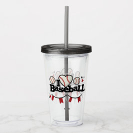 I Liebe Baseball Acrylic Tumbler Acryltrinkbecher