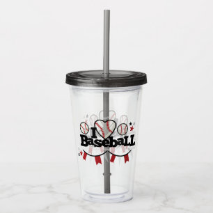 I Liebe Baseball Acryltrinkbecher