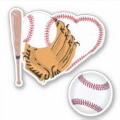 I Liebe Baseball Aufkleber (Vorderseite)