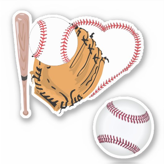 I Liebe Baseball Aufkleber (Vorderseite)
