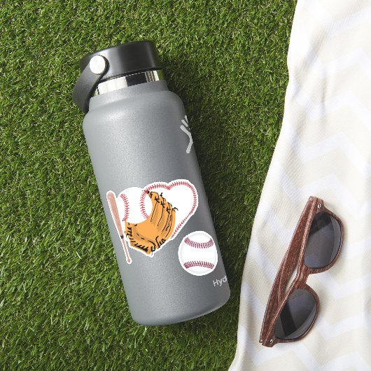 I Liebe Baseball Aufkleber (HydroFlask Insitu)