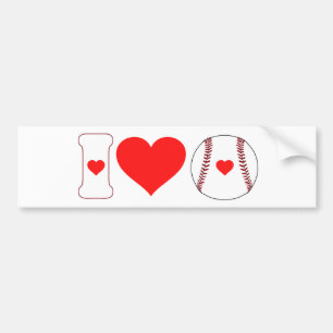 I Liebe Baseball Autoaufkleber