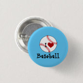 I Liebe Baseball Button (Vorne & Hinten)