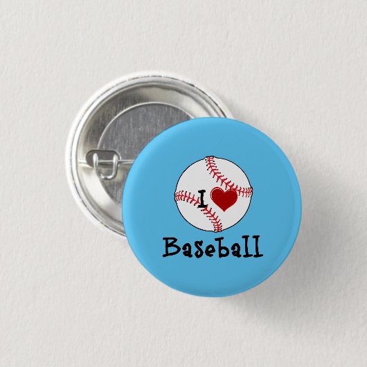 I Liebe Baseball Button (Vorne & Hinten)