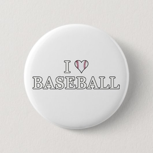 I Liebe Baseball Button (Vorderseite)