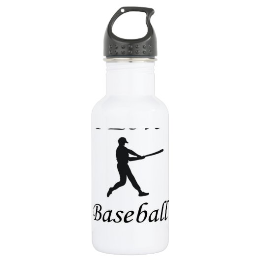 I Liebe-Baseball Edelstahlflasche (Vorderseite)