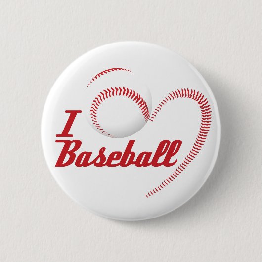 I Liebe-Baseball-Knopf Button (Vorderseite)