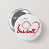 I Liebe-Baseball-Knopf Button (Vorne & Hinten)