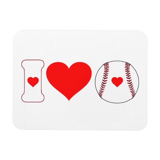 I Liebe Baseball Magnet (Horizontal)