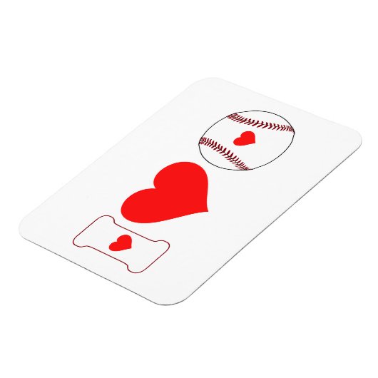 I Liebe Baseball Magnet (Linke Seite)
