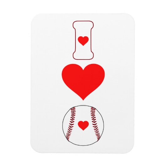 I Liebe Baseball Magnet (Vertikal)
