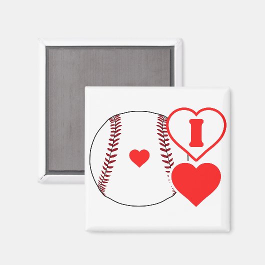I Liebe Baseball Magnet (Vorderseite/Rückseite)