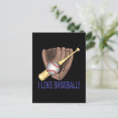 I Liebe Baseball Postkarte (Stehend Vorderseite)