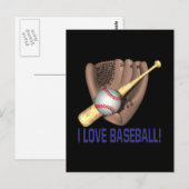I Liebe Baseball Postkarte (Vorne/Hinten)