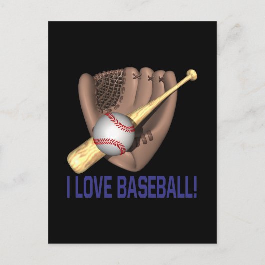 I Liebe Baseball Postkarte (Vorderseite)