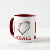 I Liebe Baseball Tasse (Vorderseite Links)