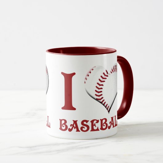 I Liebe Baseball Tasse (VorderseiteRechts)