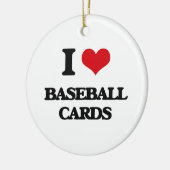 I Liebe-Baseballkarten Keramikornament (Links)
