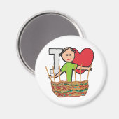 I Liebe Basket Weaving Magnet (Vorderseite/Rückseite)