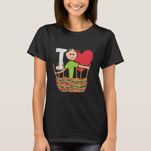 I Liebe Basket Weaving T-Shirt (Vorderseite)