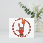 I LIEBE BASKETBALL ASL SIGN POSTKARTE (Stehend Vorderseite)