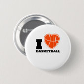I Liebe Basketball Button (Vorne & Hinten)
