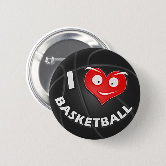 I Liebe-Basketball Button (Vorne & Hinten)