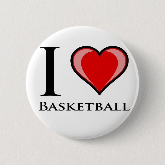I Liebe-Basketball Button (Vorderseite)
