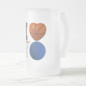 I Liebe Basketball Cup Mattglas Bierglas (VorderseiteRechts)