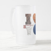 I Liebe Basketball Cup Mattglas Bierglas (Vorderseite Links)