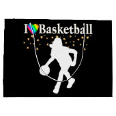 I LIEBE BASKETBALL DESIGN GROßE GESCHENKTÜTE (Rückseite)
