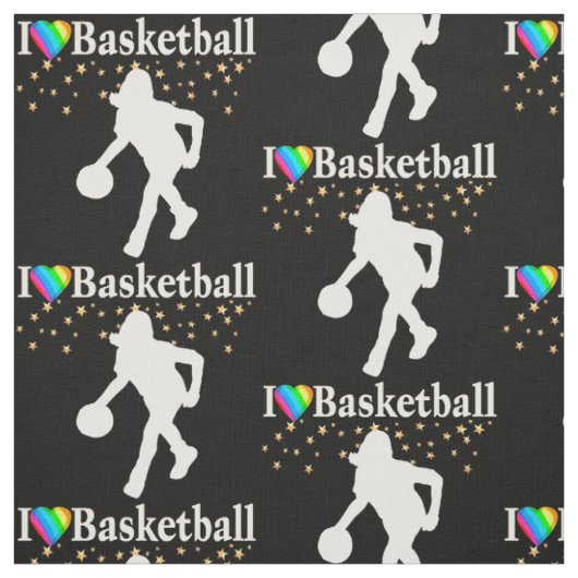 I LIEBE BASKETBALL DESIGN STOFF (Muster)