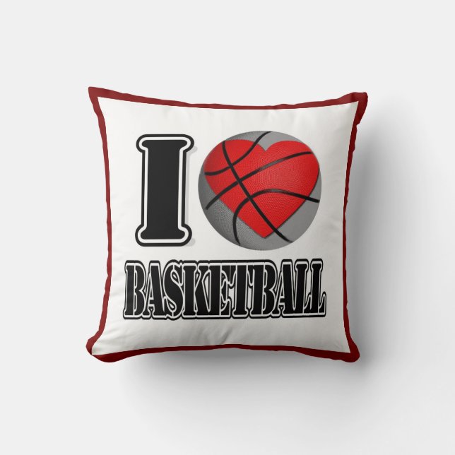 I Liebe Basketball Kissen (Vorderseite)