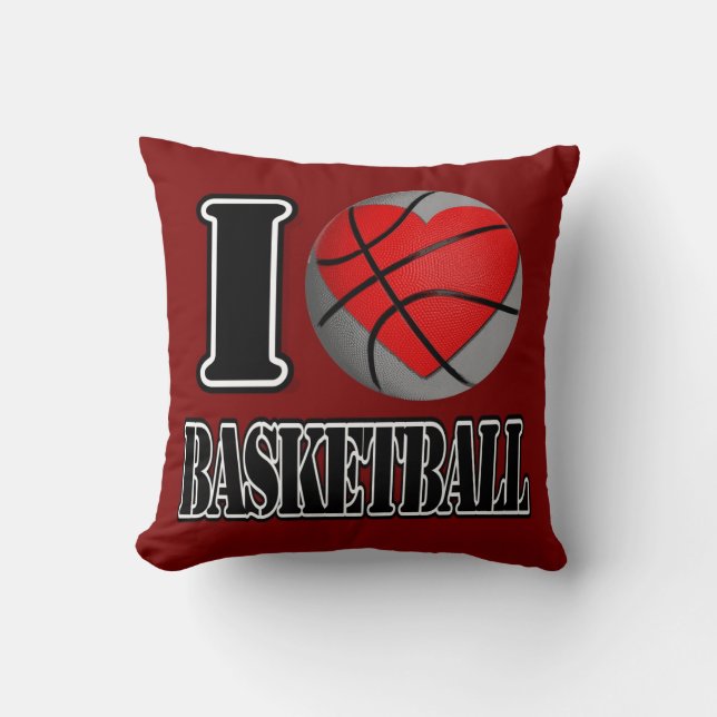 I Liebe Basketball Kissen (Vorderseite)
