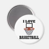 I Liebe Basketball Magnet (Vorderseite/Rückseite)